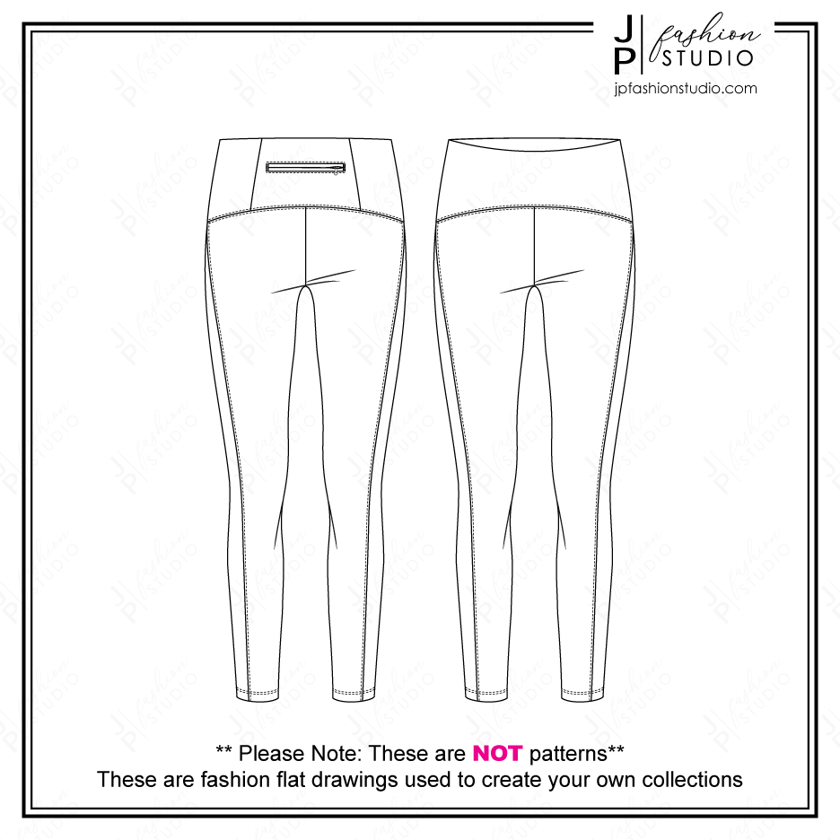 Women Activewear Outfit Sketches, Fashion Flat Sketches, Fashion Technical Drawings, Crop Off-Shoulder Sweatshirt sketch, Sports Bra sketch, Legging flat sketch, for Adobe Illustrator, Active clothing, Yoga outfit, athletic, fashion CADs