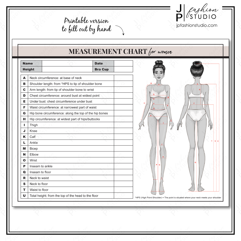 PRINTABLE Body Measurement Sheet for Black Men / Fashion -  Hong Kong