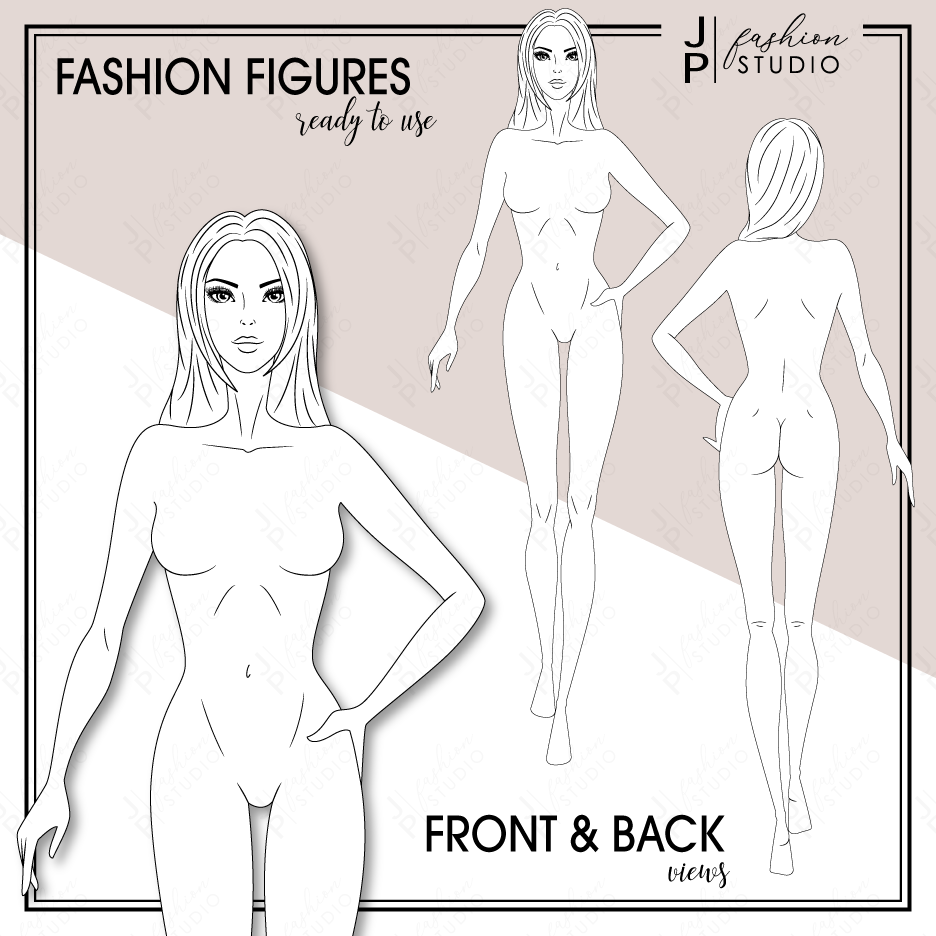 female body drawing template fashion