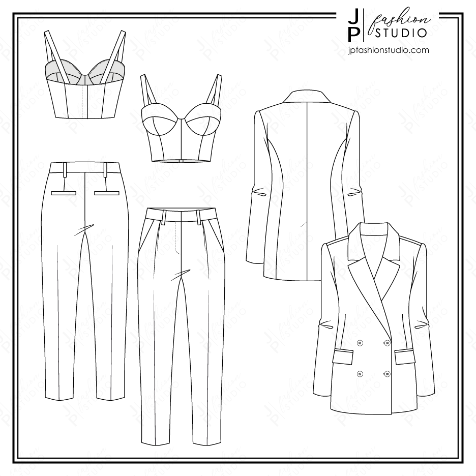 Ladies suit drawing best sale