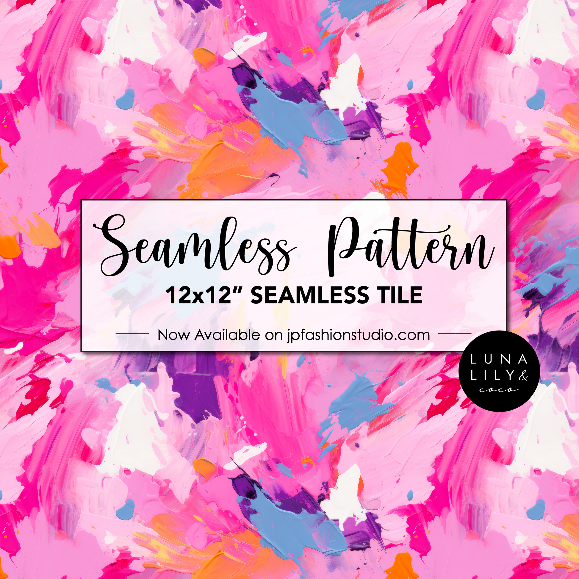 Painted Background, Brush Strokes, Abstract Digital Papers, Sublimation Designs, Pink Abstract Seamless Pattern, Artistic, Repeating Pattern - JPFashionStudio