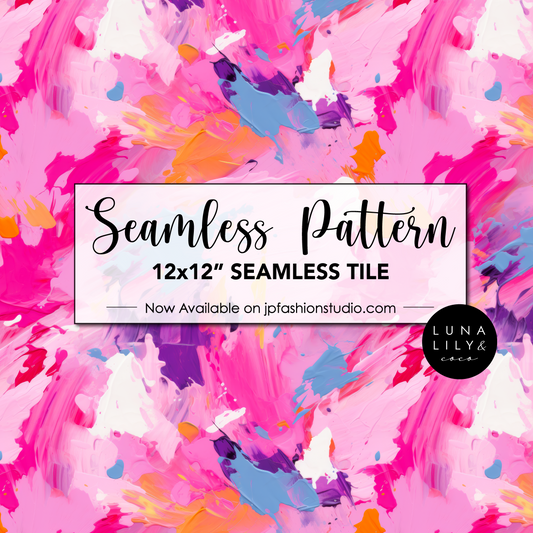 Painted Background, Brush Strokes, Abstract Digital Papers, Sublimation Designs, Pink Abstract Seamless Pattern, Artistic, Repeating Pattern - JPFashionStudio