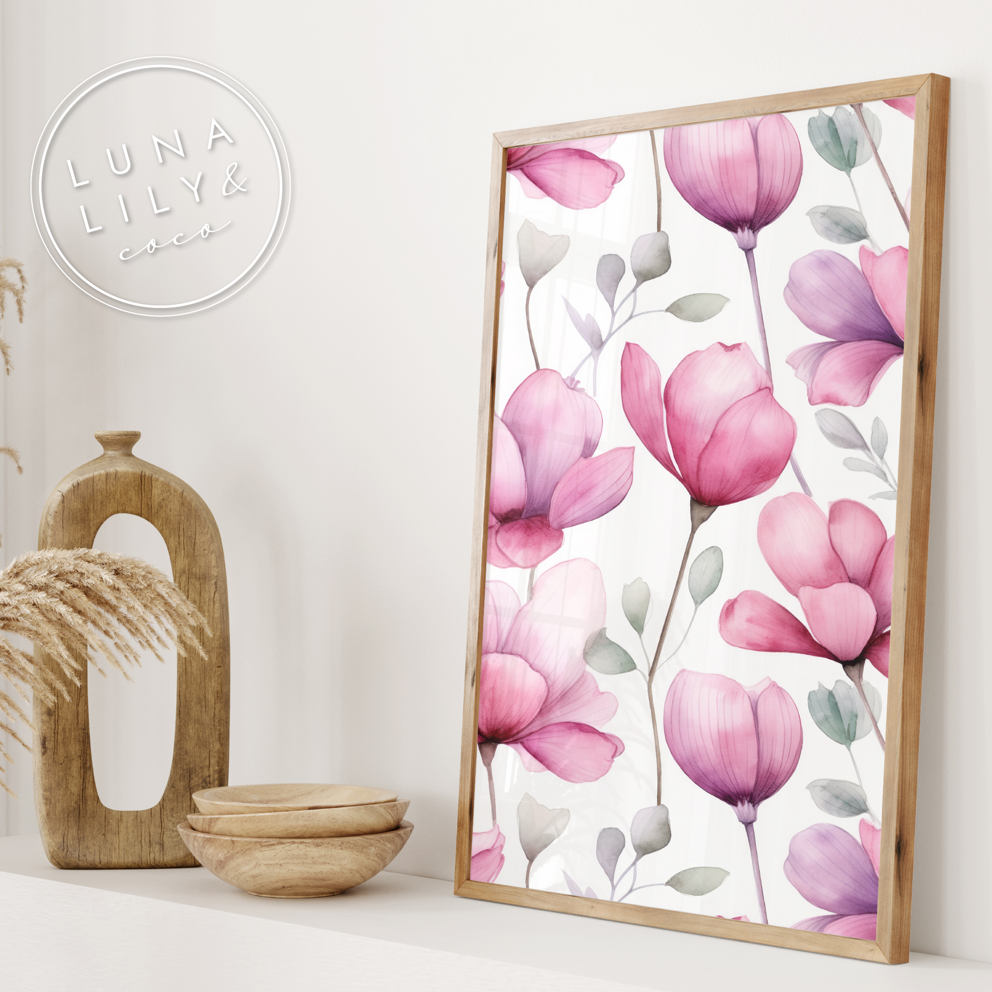 Watercolor Cyclamen Seamless Pattern, Cyclamen Flowers, Floral Seamless Pattern, Floral Prints, Flowers, Repeating Pattern, Digital Print - JPFashionStudio