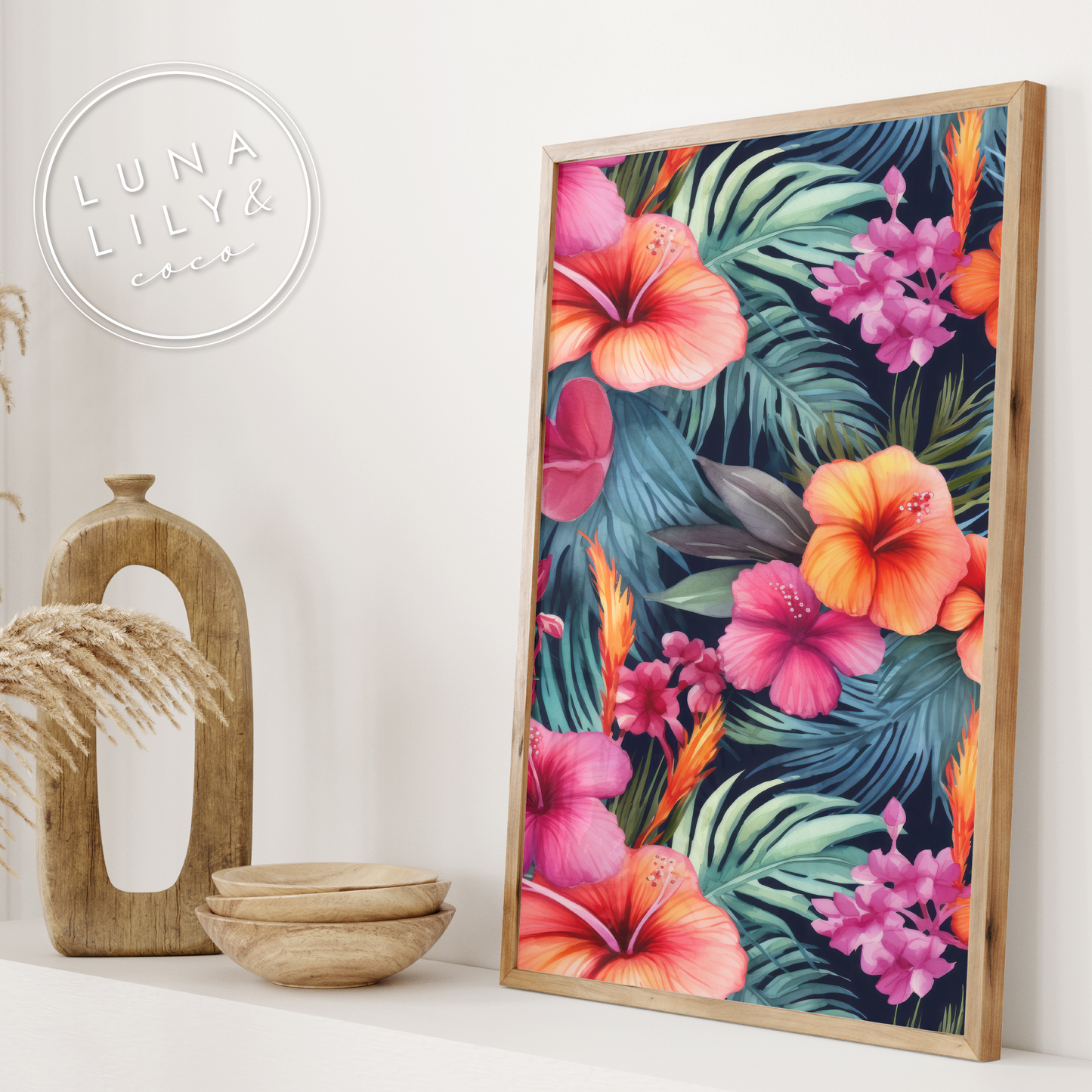 Tropical Flowers Seamless Pattern Tile, Tropical Prints, Hibiscus Print, Repeating Pattern, Floral Seamless Digital Pattern, Commercial Use - JPFashionStudio
