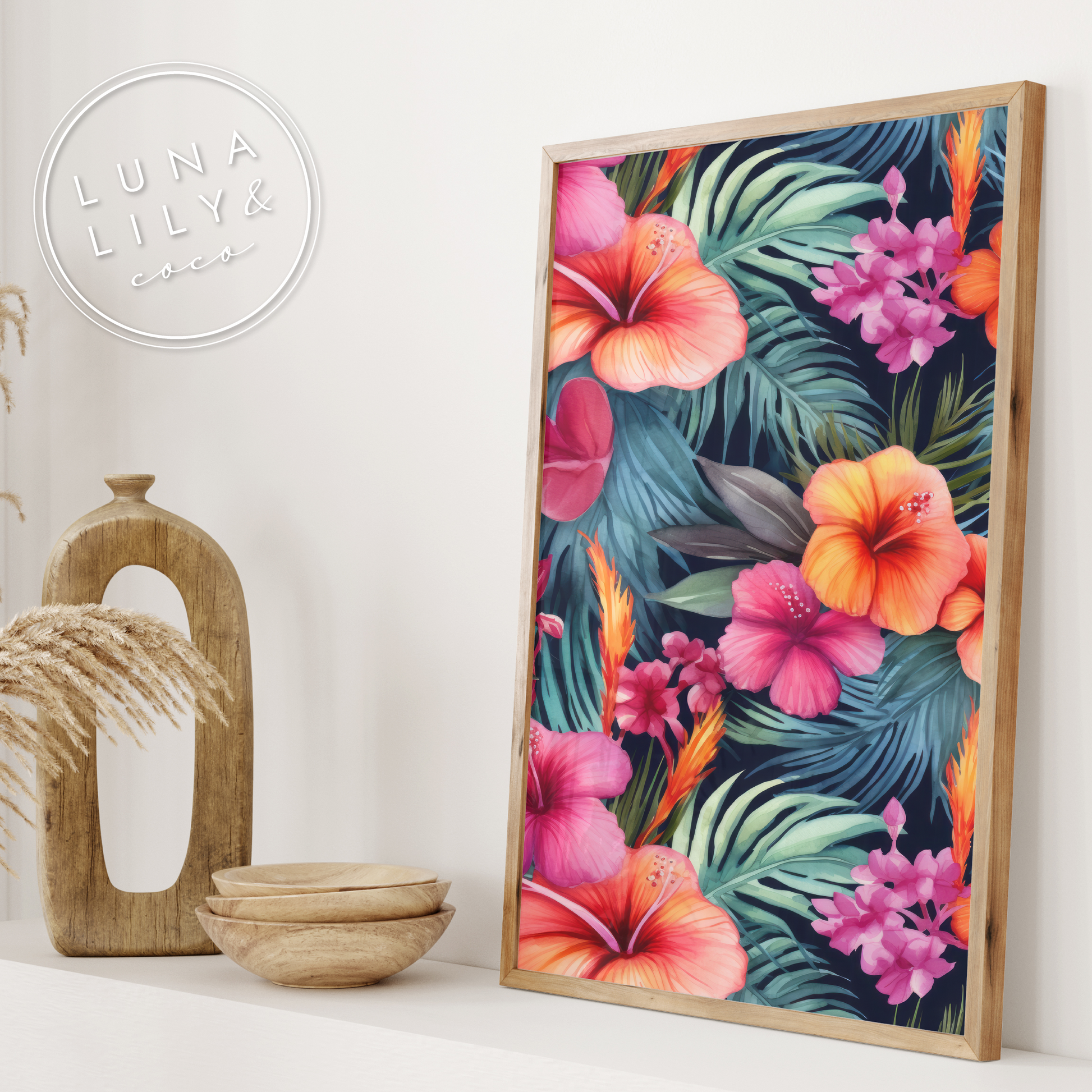Tropical Flowers Seamless Pattern Tile, Tropical Prints, Hibiscus Print, Repeating Pattern, Floral Seamless Digital Pattern, Commercial Use - JPFashionStudio