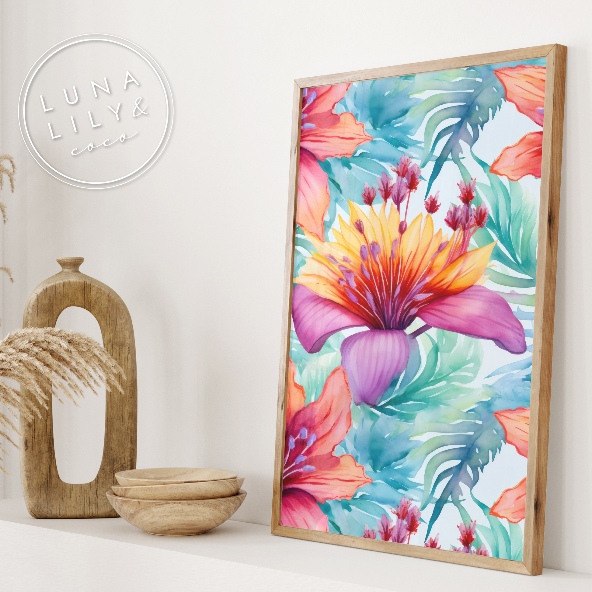 Tropical Flowers Seamless Pattern Tile, Tropical Prints, Colorful Prints, Repeating Pattern, Floral Seamless Digital Pattern, Commercial Use - JPFashionStudio