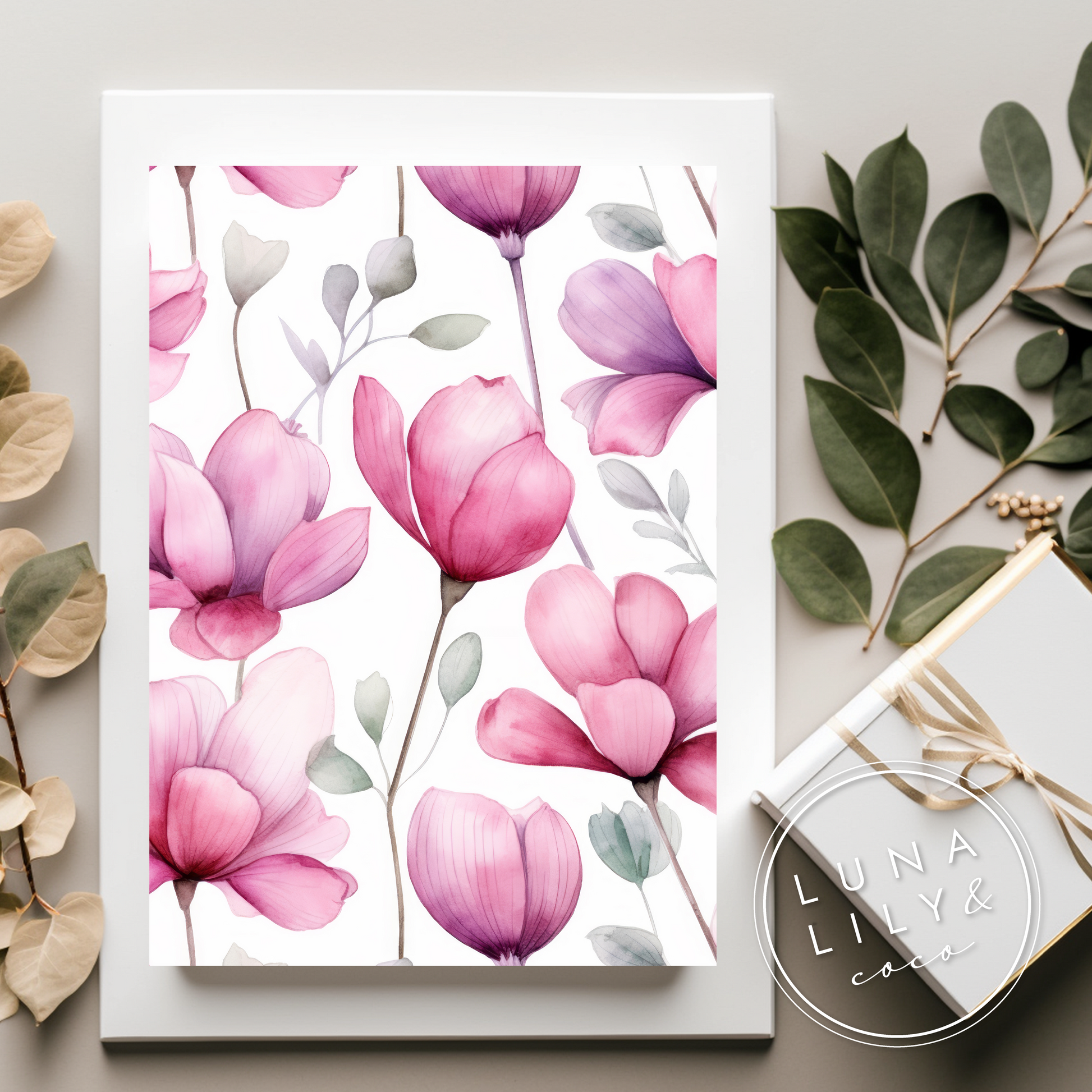 Watercolor Cyclamen Seamless Pattern, Cyclamen Flowers, Floral Seamless Pattern, Floral Prints, Flowers, Repeating Pattern, Digital Print - JPFashionStudio