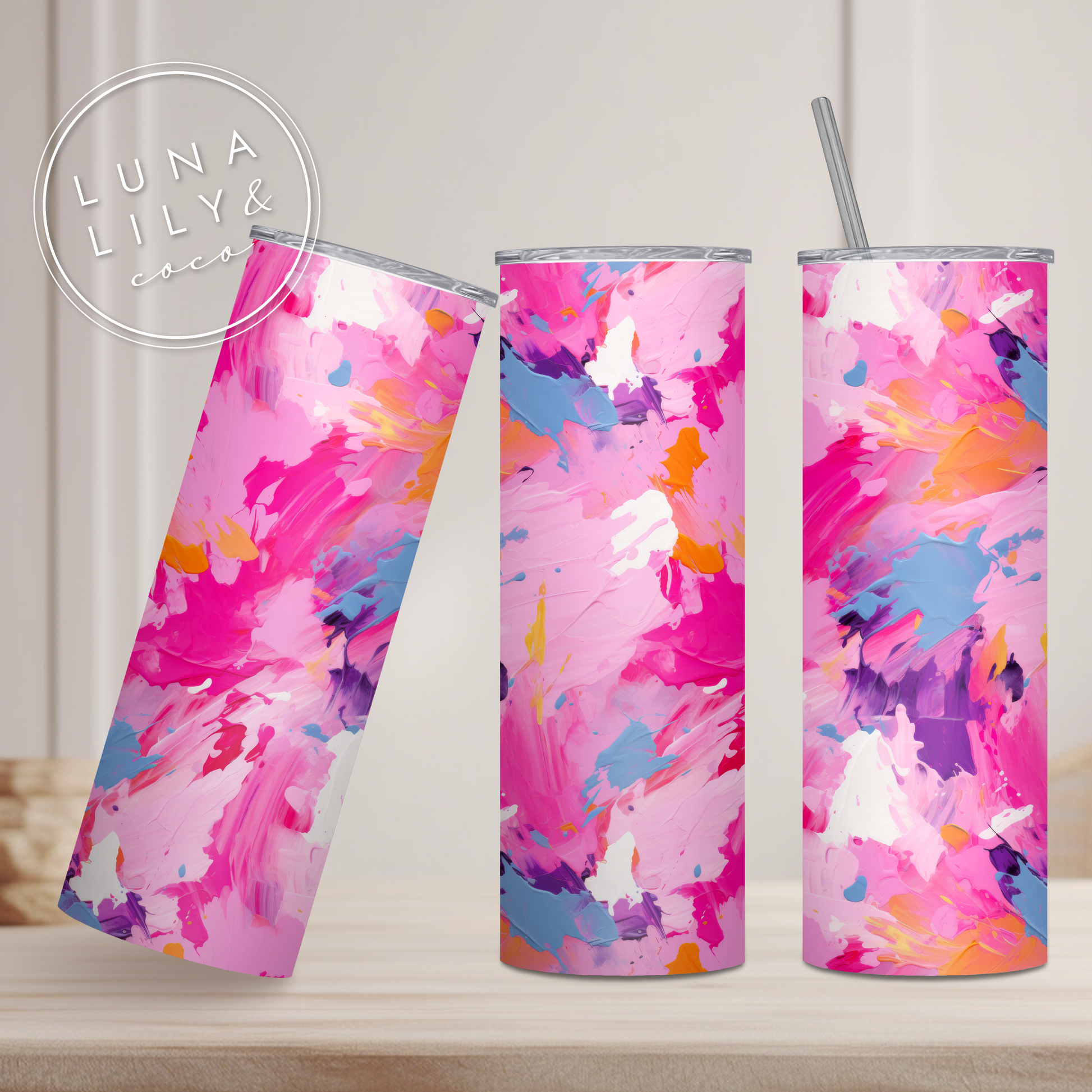 Painted Background, Brush Strokes, Abstract Digital Papers, Sublimation Designs, Pink Abstract Seamless Pattern, Artistic, Repeating Pattern - JPFashionStudio