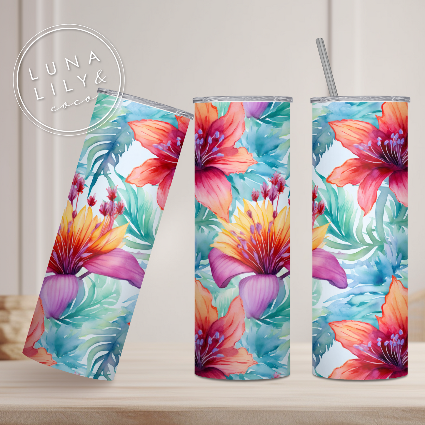 Tropical Flowers Seamless Pattern Tile, Tropical Prints, Colorful Prints, Repeating Pattern, Floral Seamless Digital Pattern, Commercial Use - JPFashionStudio