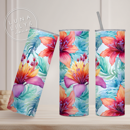 Tropical Flowers Seamless Pattern Tile, Tropical Prints, Colorful Prints, Repeating Pattern, Floral Seamless Digital Pattern, Commercial Use - JPFashionStudio