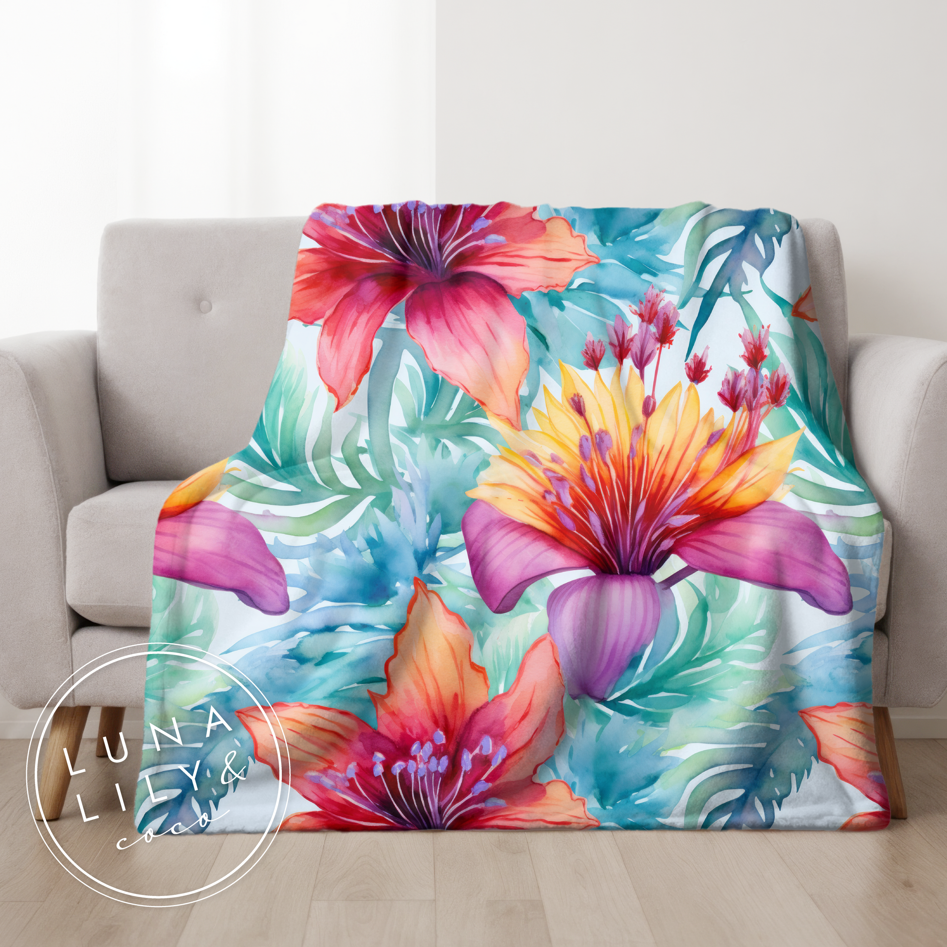 Tropical Flowers Seamless Pattern Tile, Tropical Prints, Colorful Prints, Repeating Pattern, Floral Seamless Digital Pattern, Commercial Use - JPFashionStudio
