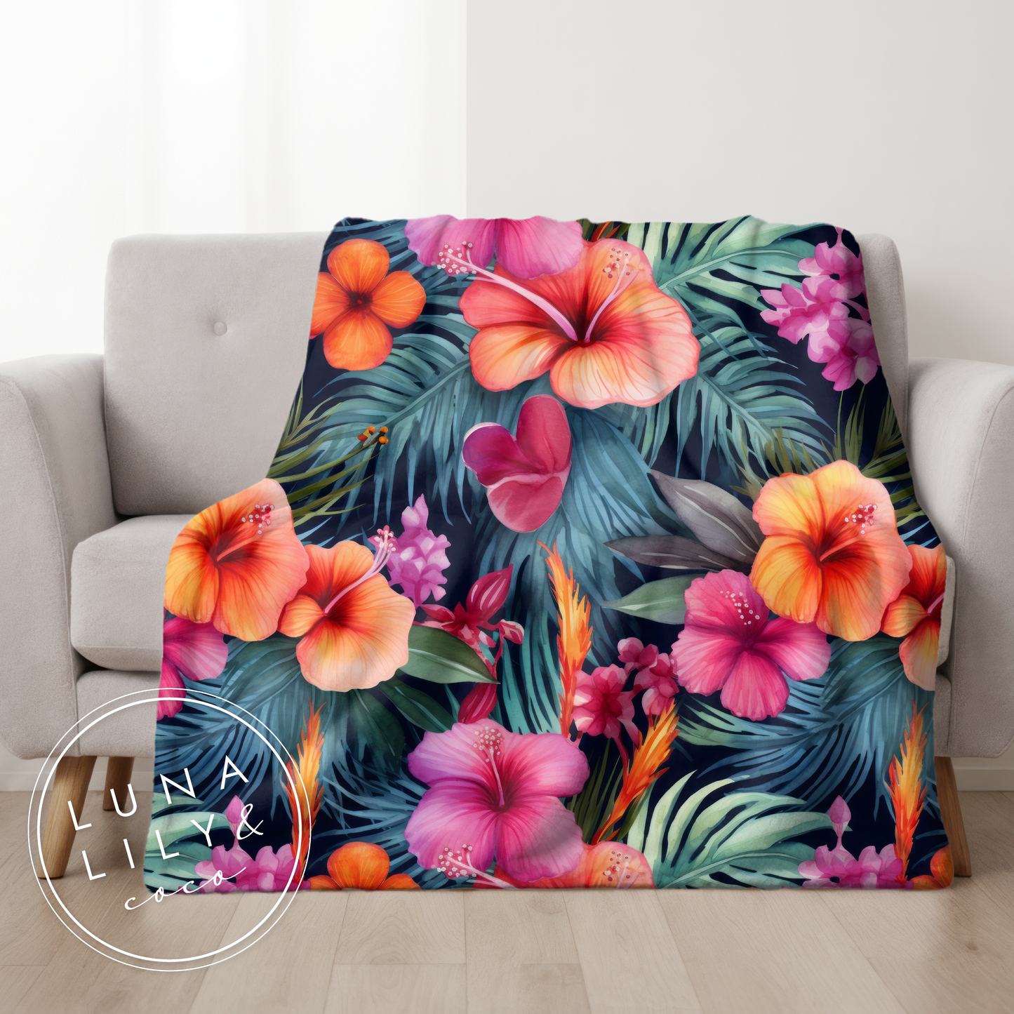 Tropical Flowers Seamless Pattern Tile, Tropical Prints, Hibiscus Print, Repeating Pattern, Floral Seamless Digital Pattern, Commercial Use - JPFashionStudio