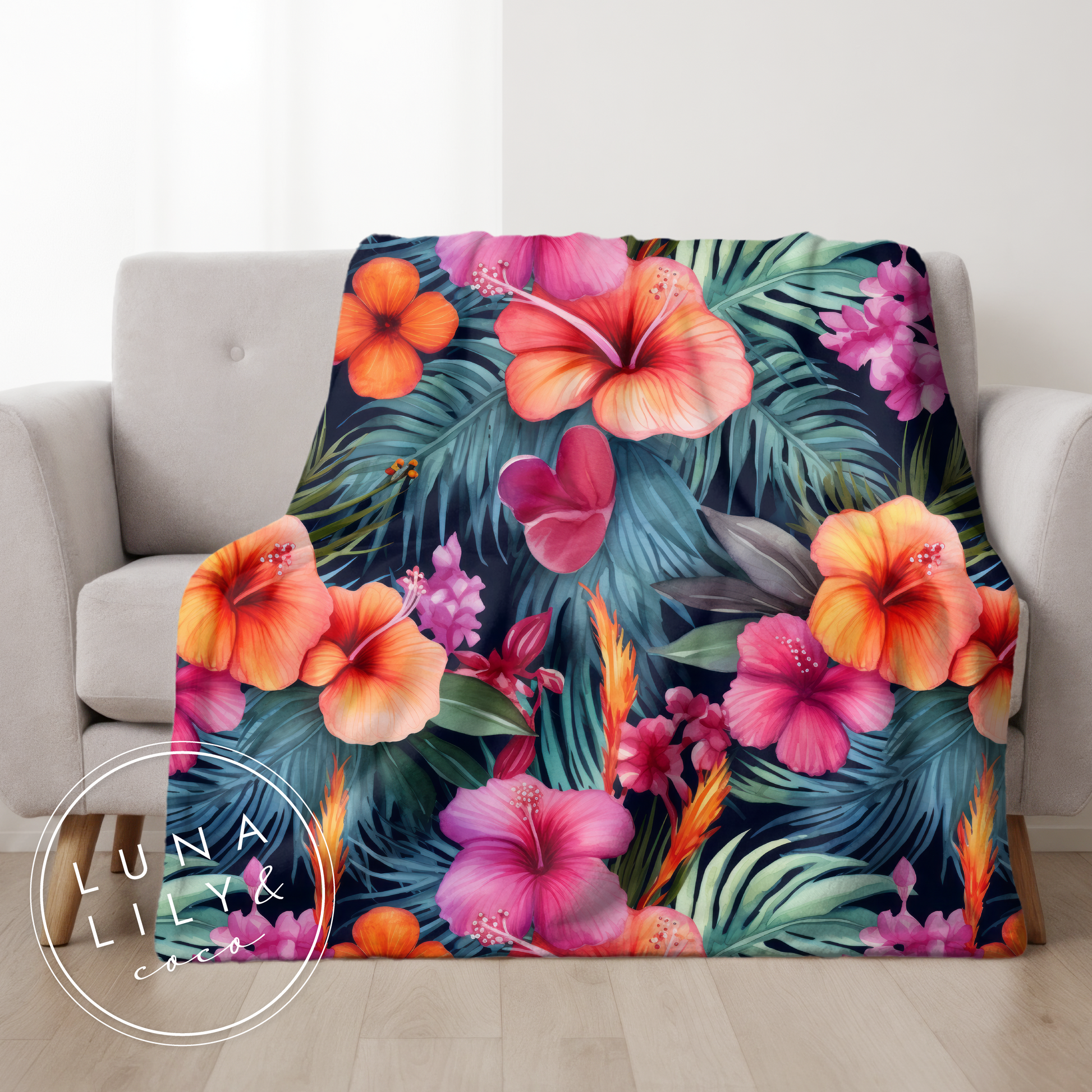 Tropical Flowers Seamless Pattern Tile, Tropical Prints, Hibiscus Print, Repeating Pattern, Floral Seamless Digital Pattern, Commercial Use - JPFashionStudio