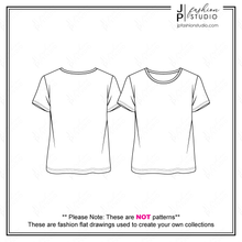 Load image into Gallery viewer, Women Boxy Tops Fashion Sketches, Vector fashion Templates, Fashion Technical Drawings, Crop Top sketch, Women&#39;s t-shirt sketch, Tunic top Sketch, for Adobe Illustrator
