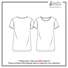 Load image into Gallery viewer, Women Boxy Tops Fashion Sketches, Vector fashion Templates, Fashion Technical Drawings, Crop Top sketch, Women&#39;s t-shirt sketch, Tunic top Sketch, for Adobe Illustrator
