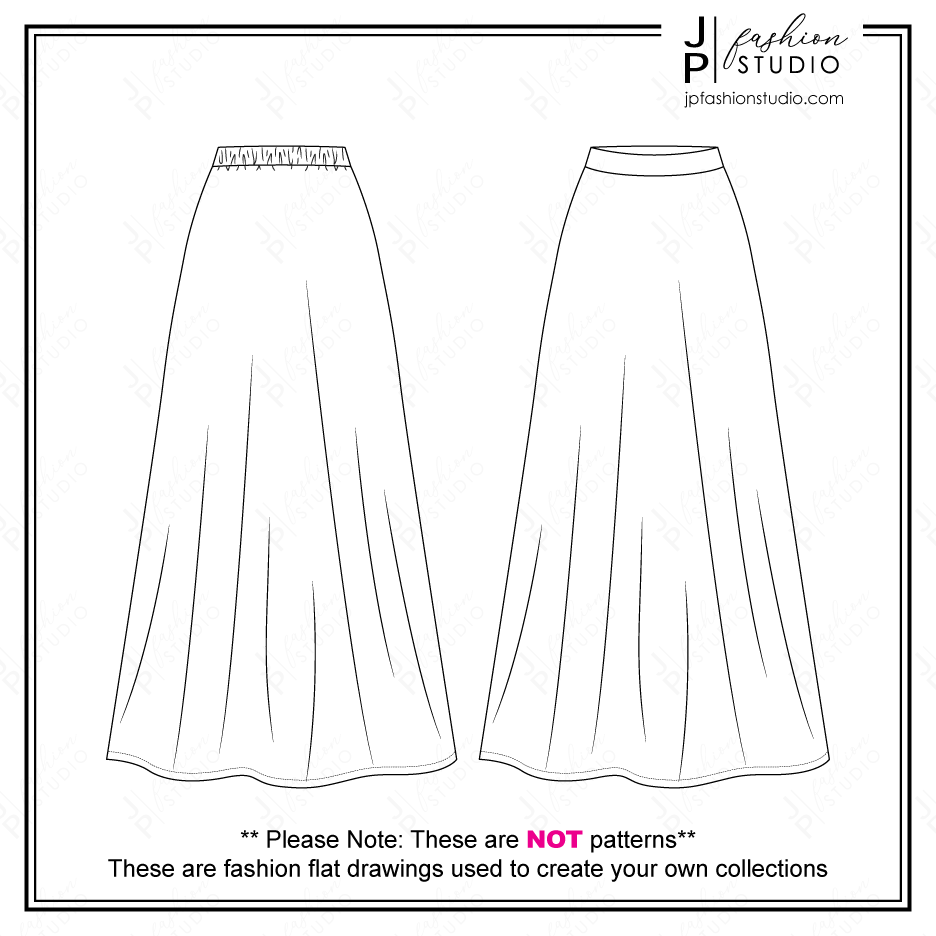 Women Casual Outfit Fashion Flat Sketches (4 Styles