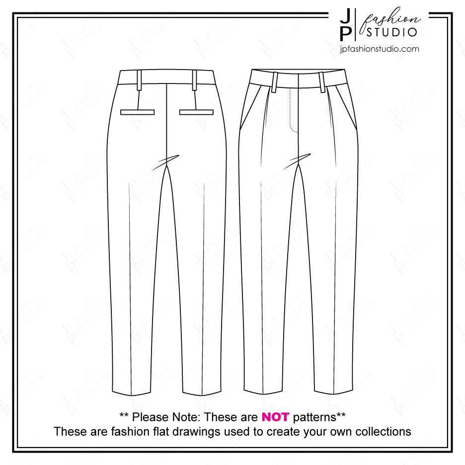 Women Suit Outfit Fashion Flat Sketches / Business casual / Bridal Suit / Chic Classy Pantsuit Technical Drawings for Adobe Illustrator. Oversized Blazer Jacket Double Breasted, Bustier Corset Cropped Top and Women's Trousers.&nbsp;