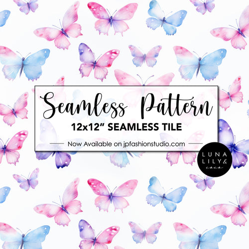 Watercolor Butterfly Digital Paper, Butterfly Seamless Pattern Tile, Watercolor Butterfly PNG, Colorful Butterfly PNG, Butterfly Seamless Digital Pattern, Commercial Use, Seamless Repeat, Seamless Tile, Digital Paper, Instant Digital Download  - Repeating Pattern - 300 DPI Resolution