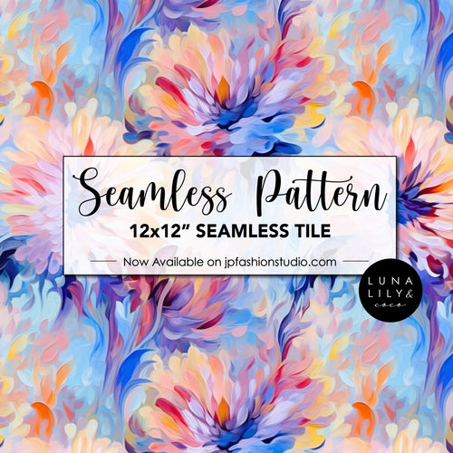 Abstract Floral Seamless Pattern Tile, Floral Seamless Digital Pattern, Colorful Floral Print, Seamless Repeat, Seamless Tile, Digital Paper, Instant Digital Download  - Repeating Pattern - 300 DPI Resolution