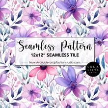 Load image into Gallery viewer, Abstract Floral Seamless Pattern Tile, Pink and Purple Watercolor Flowers, Floral Seamless Digital Pattern, Commercial Use, Seamless Repeat, Seamless Tile, Digital Paper, Instant Digital Download  - Repeating Pattern - 300 DPI Resolution
