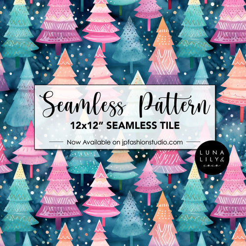 Christmas Tree Seamless Pattern, Rainbow Christmas tree seamless file, Watercolor Christmas, Preppy Christmas, Christmas Seamless Digital Pattern, Seamless Repeat, Seamless Tile, Digital Paper, Instant Digital Download  - Repeating Pattern - 300 DPI Resolution