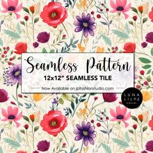 Load image into Gallery viewer, Abstract Floral Seamless Pattern Tile, Colorful Flowers, Cream Background Floral Pattern, Floral Seamless Digital Pattern, Flower Tile Pattern, Seamless Repeat, Seamless Tile, Digital Paper, Instant Digital Download  - Repeating Pattern - 300 DPI Resolution
