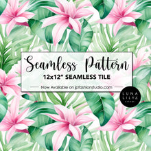 Load image into Gallery viewer, Tropical Flowers Foliage Seamless Pattern, Watercolor Tropical Pattern, Tropical Leaves Pattern Tile, Floral Seamless Digital Pattern, Tropical Leaves Tile Pattern, Seamless Repeat, Seamless Tile, Digital Paper, Instant Digital Download  - Repeating Pattern - 300 DPI Resolution
