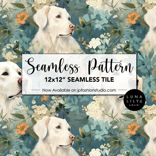 Cute Dog Seamless Pattern, Floral Dog Seamless Pattern Tile, Dog Digital Paper, Floral Seamless Digital Pattern, Dog and Flowers, Teal Blue Background Pattern, Seamless Repeat, Seamless Tile, Digital Paper, Instant Digital Download  - Repeating Pattern - 300 DPI Resolution