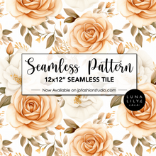 Load image into Gallery viewer, floral seamless pattern, floral seamless digital pattern, floral watercolor pattern, Boho Floral Seamless Pattern, Watercolor Floral, Tiling Pattern, Abstract flowers, flower seamless pattern, wildflower pattern, meadow flowers, roses pattern, orange
