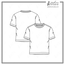 Load image into Gallery viewer, Boys T-Shirts Fashion Flat Sketches, Kids Technical drawings, Short Sleeves Tees, crew neck tee
