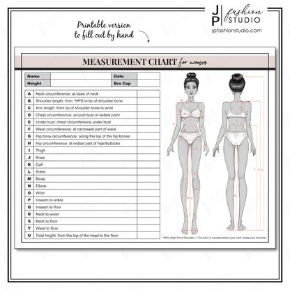 Body contouring, Body measurement chart, tech pack template, fashion template, measurement sewing, fashion designer, fashion forms, fashion measuring guide for women, pattern making, fashion spec sheet, measurement guideline, fashion figure, clothing size chart