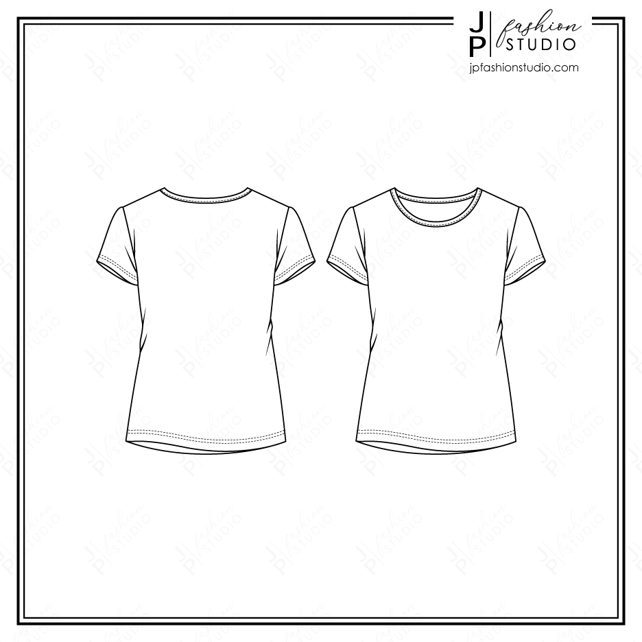 Flat sketch t shirt hot sale