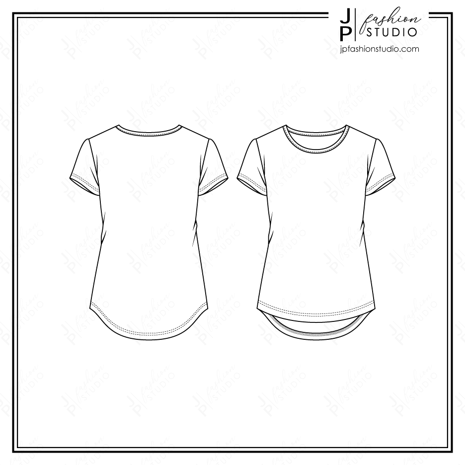 [Exclusive] Set of Women Tops Fashion Flat Sketches (3 styles ...
